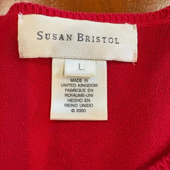 Susan Bristol Vibrant Red snowmen sweater, size L - Picture 9 of 11